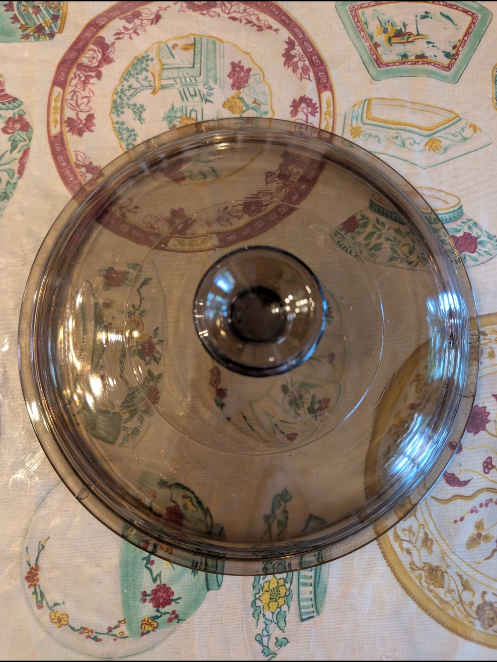 Vintage Corning Visions Amber Glass Replacement Lid / Cover – 8 Inches
